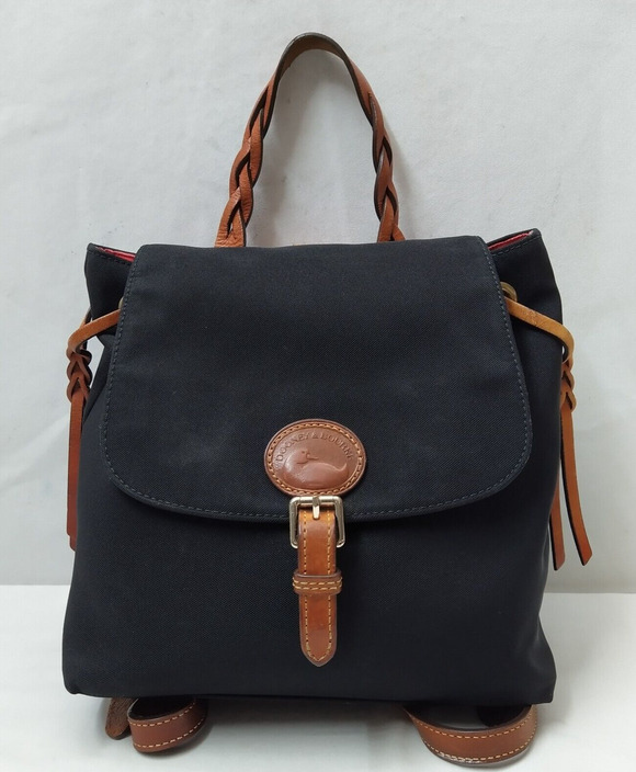 Dooney & Bourke Black Nylon Leather Trim Buckle Flap Closure Backpack main image 12